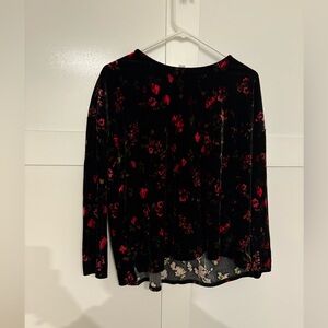 Floral Black and Red Women's Top